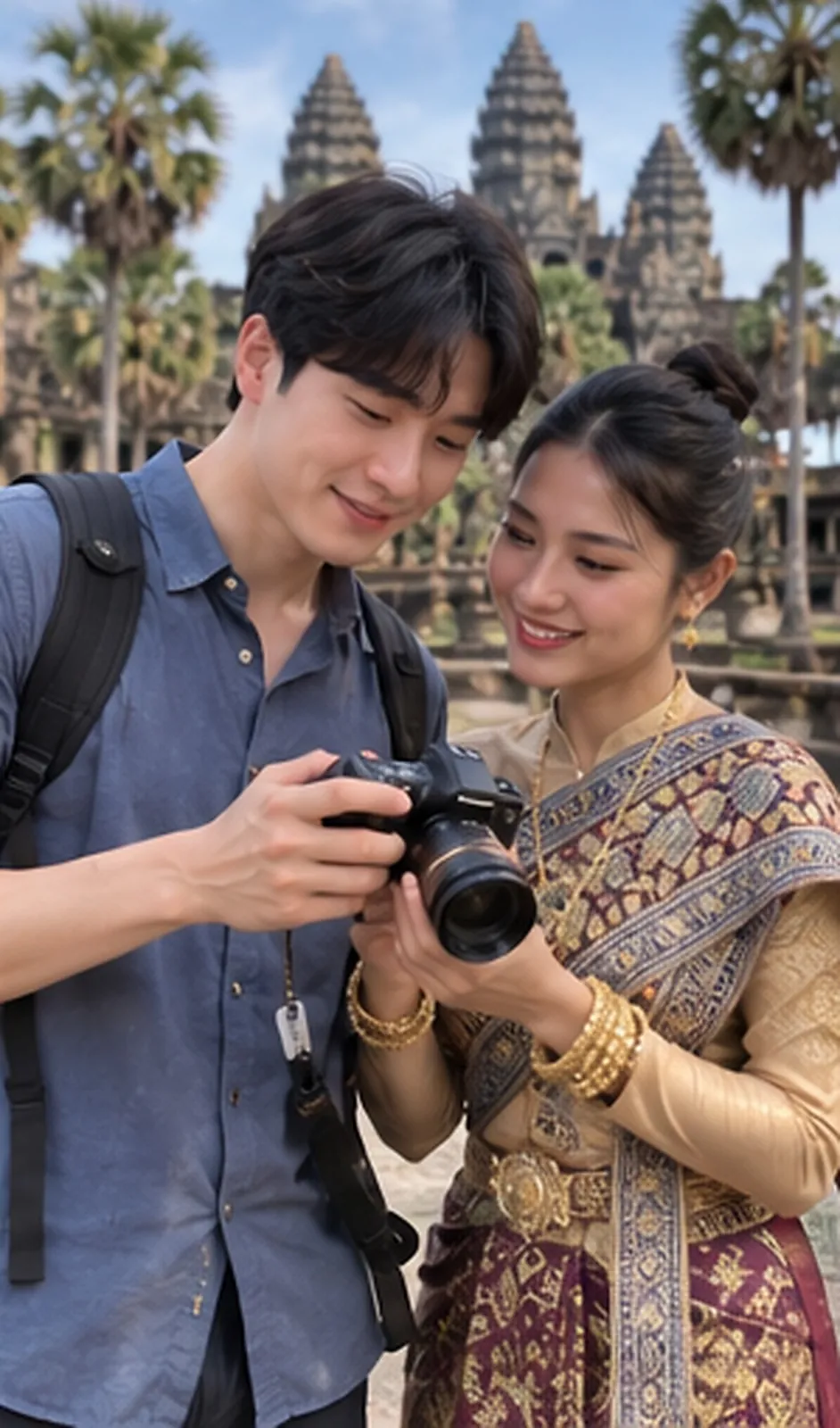 창원 캄보디아 국제결혼 앙코르와트 커플 이미지